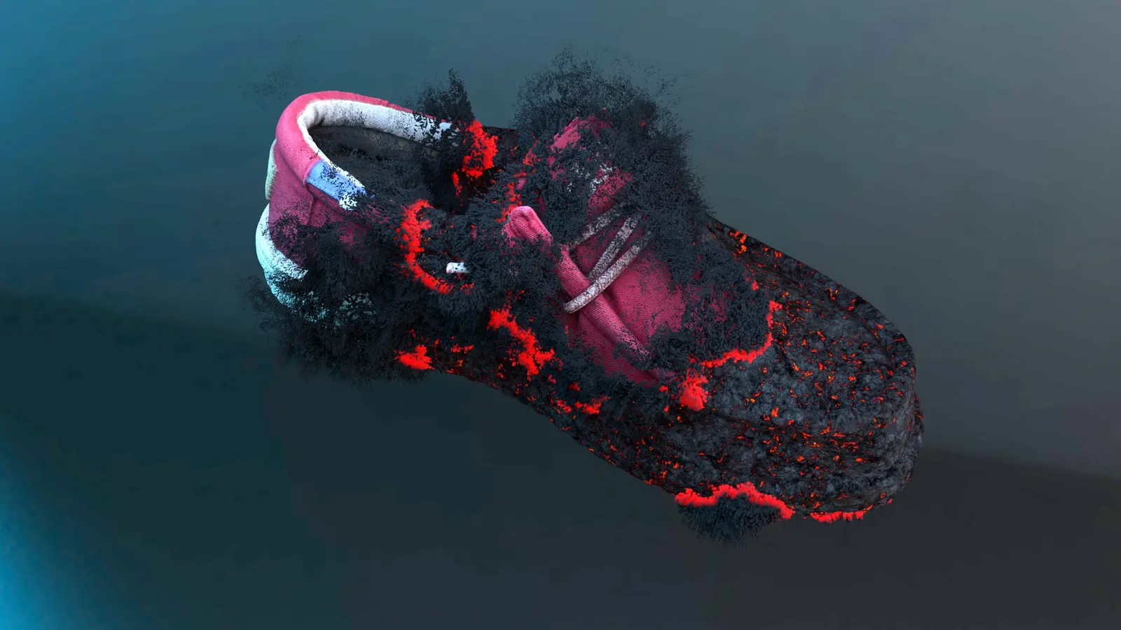 Hey Dude shoe with glowing procedural effect